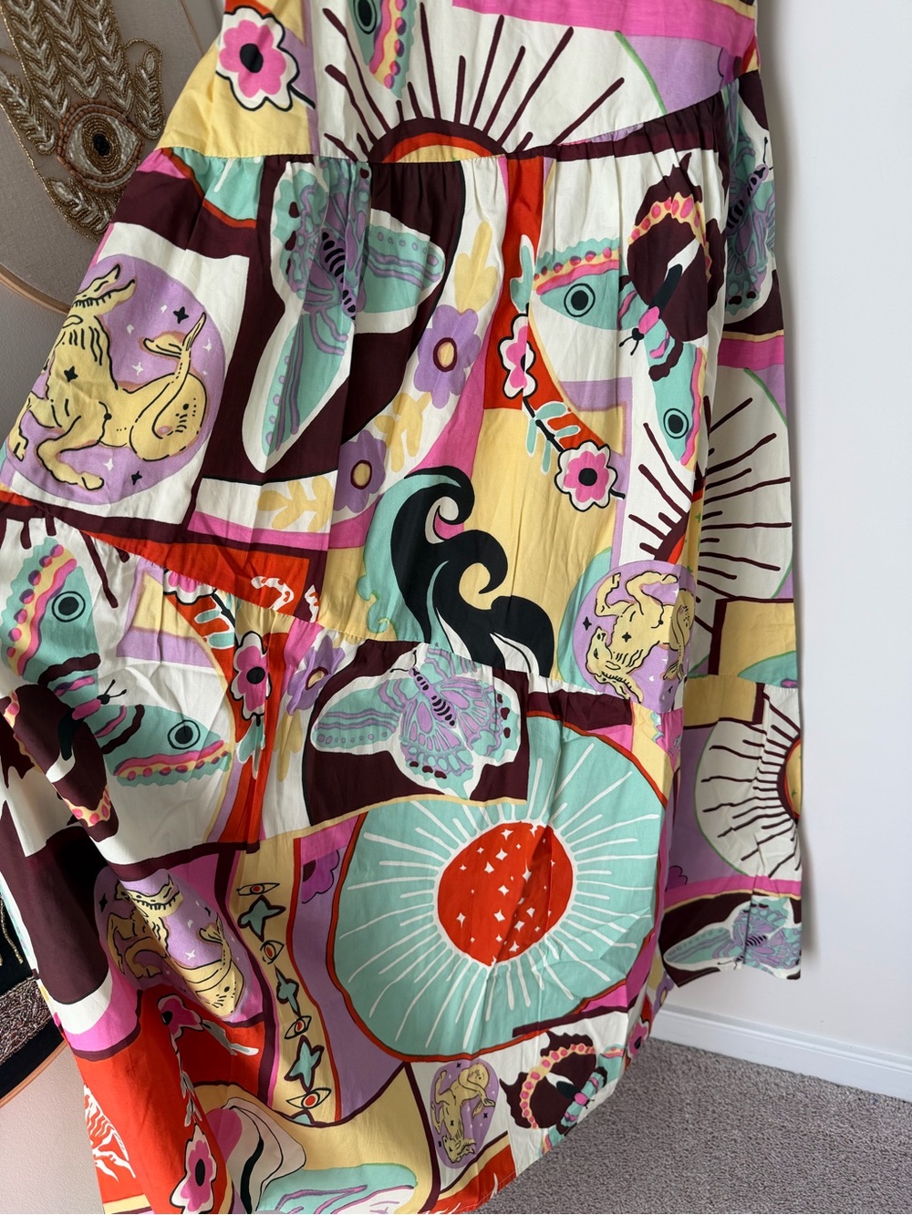 Ciebon colorful zodiac print cotton sleeveless midi dress - Picture 6 of 10